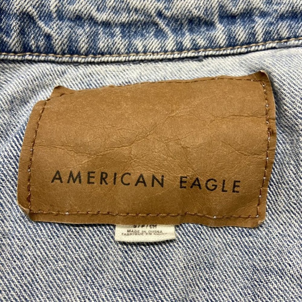 American Eagle Button Down Blue Denim Cropped Fra… - image 7